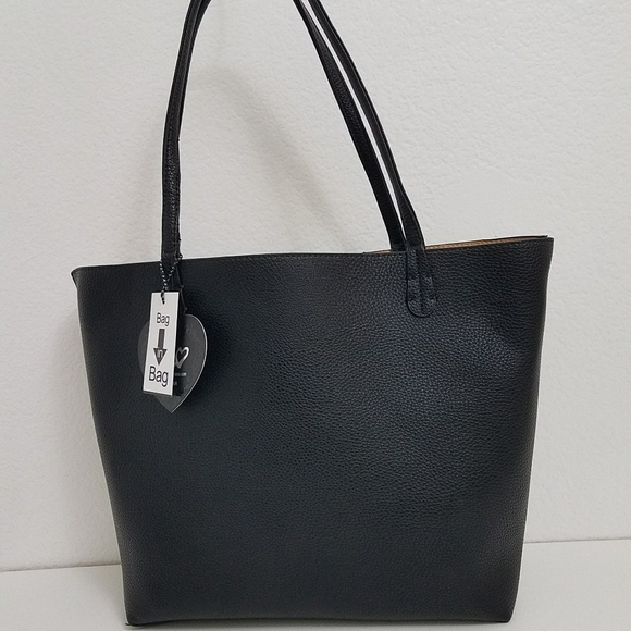 NEW Imoshion Black/Tan Reversible Bag-in-Bag Tote - Picture 4 of 9